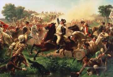 Emanuel Gottlieb Leutze œuvres - Washington Rallier les troupes à La révolution américaine de Monmouth Emanuel Leutze